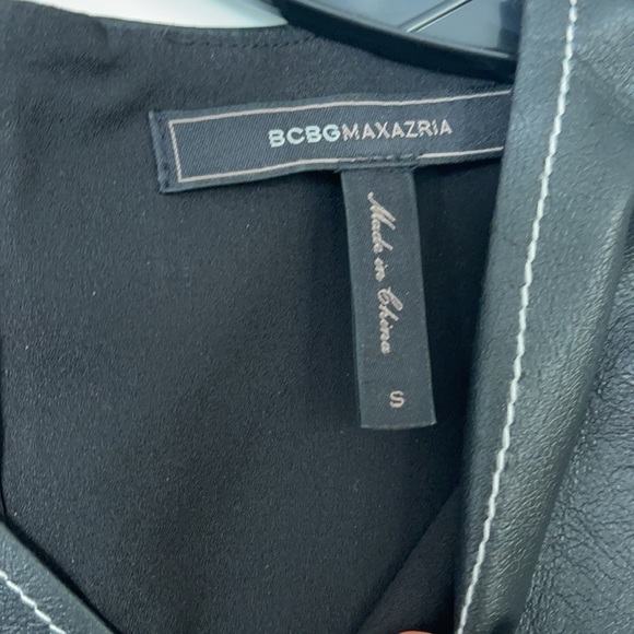 BCBGMaxAzria Faux Leather Peplum Top - Picture 4 of 5